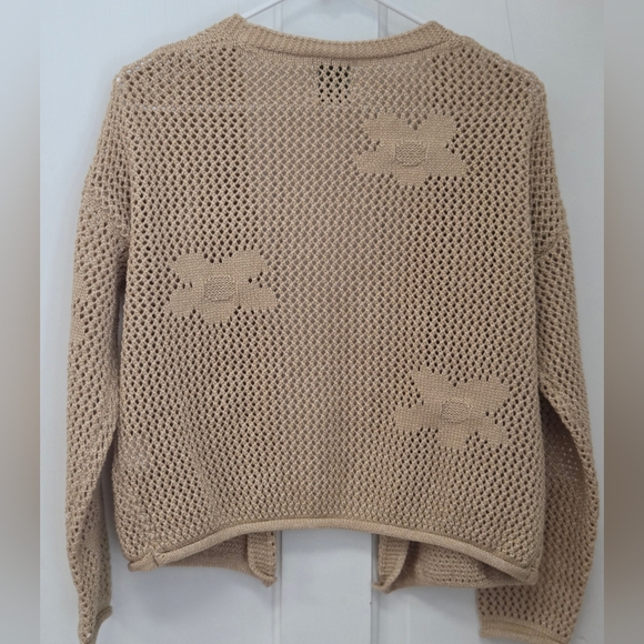 Lili Sidonio Flower Crochet Cardigan Beige S/M - Picture 3 of 8